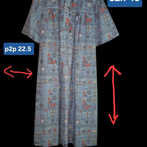 Blue Patterned Women's Nightgown - Picture 8 of 8